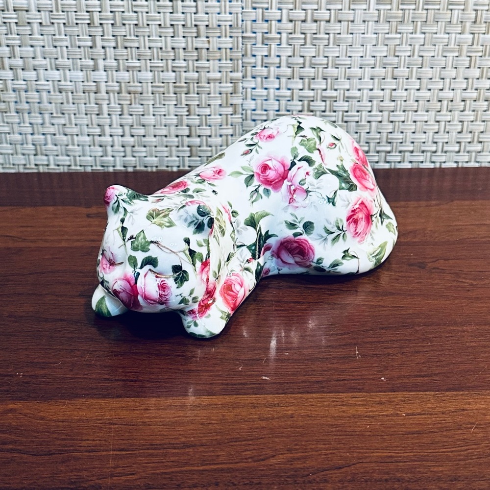 🌟5xHP🌟VTG Porcelain Sleeping Pink Chintz Cat Figurine Formalities Baum Brothers